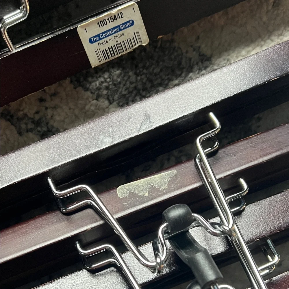 The Container Store Black and Brown Wooden Hangers